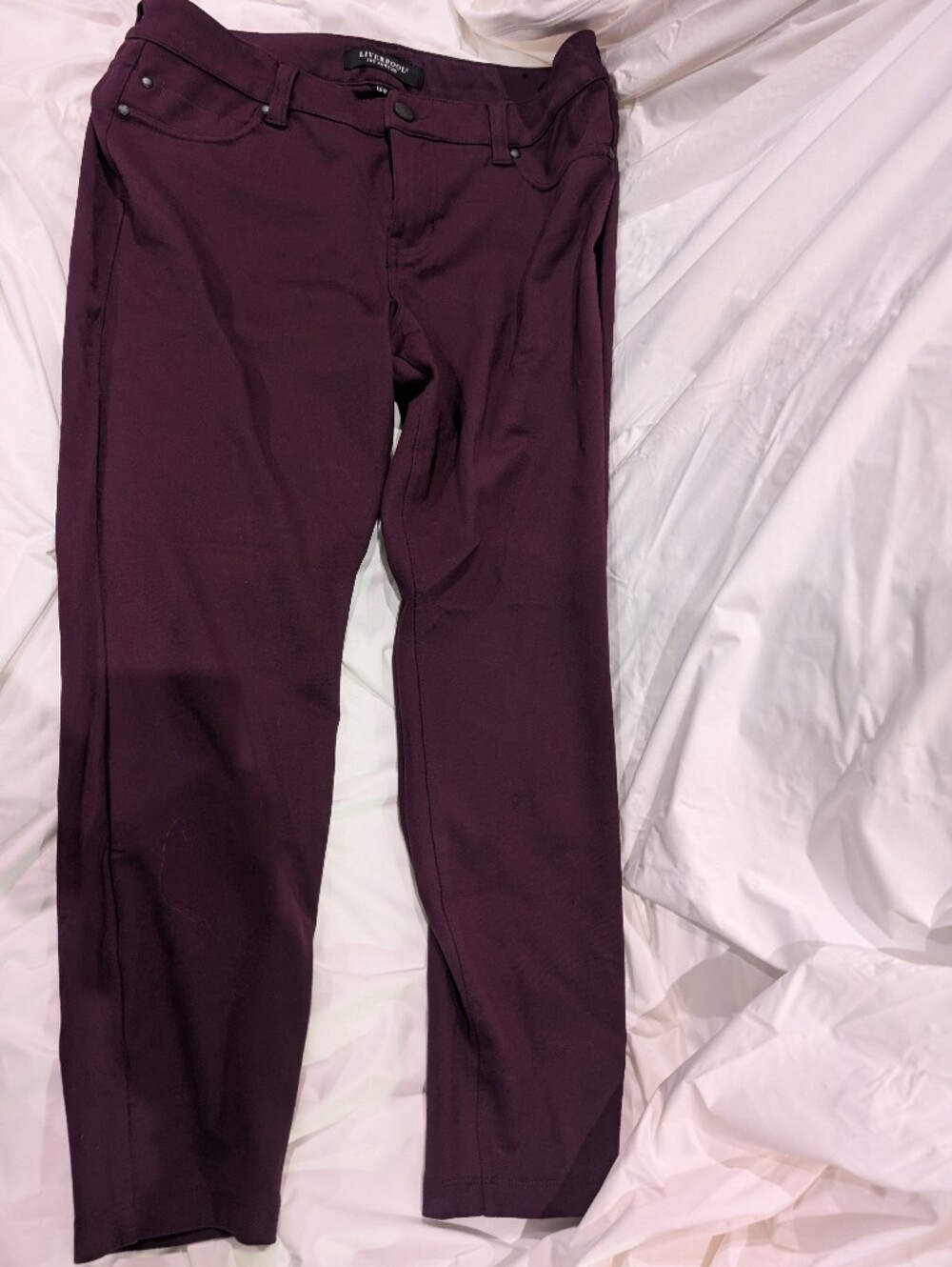 Women's Liverpool Deep Plum Stretch Leggings 16